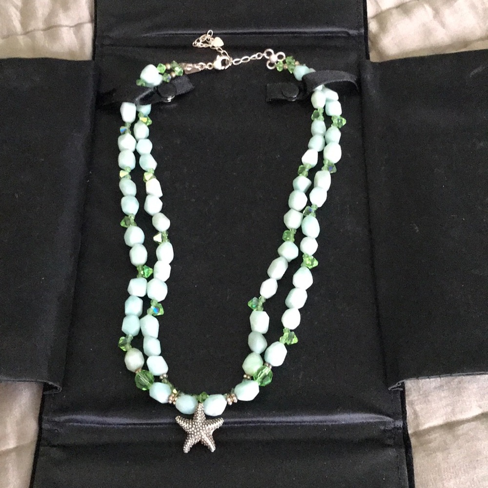 Double strand beaded necklace